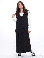 ドットジャガードワンピース/ネイビー