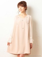 パールインワンピース/ベージュ