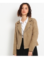 フェイクスエードライダースジャケット/サンドベージュ(053)