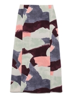 ペイント柄タイトロングスカート/WINE