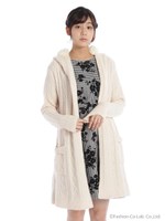 ラピットファー付フードガウン 2/ピンク