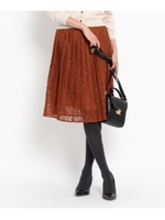 レースプリーツスカート/ブラウン(042)