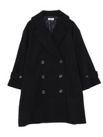 ワイドスリーブポンチョコート/ブラック