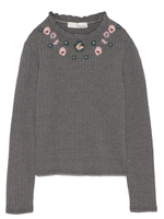 刺繍カットトップス/BLK