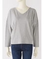 【AZUL by moussy】オーガニックコットン2WAYドルマン長袖プルオーバー/T.GRY