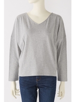 【AZUL by moussy】オーガニックコットン2WAYドルマン長袖プルオーバー/T.GRY