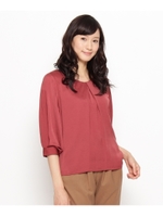 バルーンスリーブサテンシャツ/ボルドー(064)