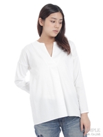 プレミアムコットンオックスブラウス/ホワイト