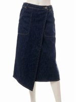 デニムラップロングスカート/ダーク