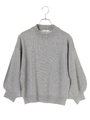 ボリュームスリーブニットプルオーバー/杢ライトグレー