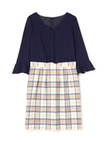 シャギーチェックワンピース/ベージュ(040)