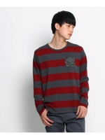 ニットポケット太ボーダーカットソー/オフホワイト(303)