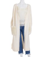 【石原さとみさん着用】フェイクファーポケットロングニットGW/オフホワイト