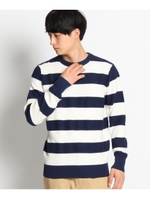 ボーダーニットプルオーバー/ネイビー(393)