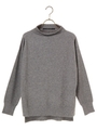 ・ハイネックニットプルオーバー/杢グレー