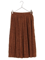 ・幾何柄プリーツスカート/モカ