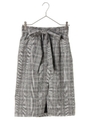 グレンチェックスリットスカート/グレンチェック