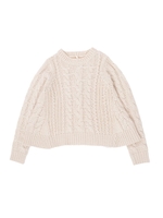 【Lady Like】フレアケーブルニット/オフホワイト