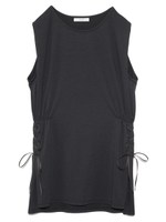 【emmi yoga】サイドレースアップチュニック/GRY