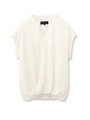 [L]パウダリージョーゼットシャツ/オフホワイト(003)