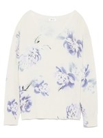 Vネックフラワーニットプルオーバー/IVR