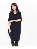 Vネックポンチワンピース/キャメル(041)