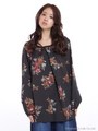 アンティークフラワープリントプルオーバー/チャコール