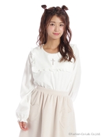 クロスくりぬきスクエアーカラーBL/オフホワイト