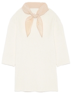 スカーフカラーニットプルオーバー/WHT