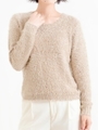 スパンコールシャギーニットプルオーバー/ベージュ