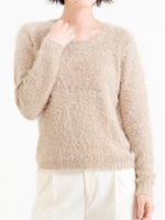 スパンコールシャギーニットプルオーバー/ベージュ