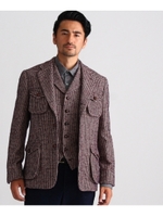 ソフトハウンドトゥース ジャケット/ボルドー(264)