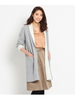 ダブルフェイスニットカーディガン/ダークグレー(513)