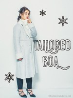 テーラームートンロングコート/キャメル