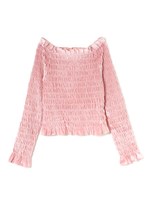 ベロアオフショルTOPS/ピンク