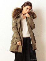 ミリタリーコート/カーキ