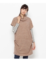 長袖Tシャツ+タートルネックワンピース/キャメル(041)