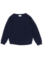 【Casual】ウール混畦編クルーネックニット/チャコールグレー