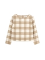 ブロックチェックセットアップ ブラウス/ベージュ(041)