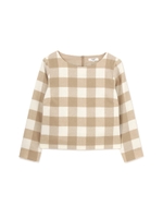 ブロックチェックセットアップ ブラウス/ベージュ(041)
