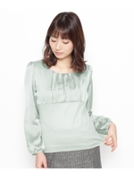 光沢ジャージ切り替えカットソー/ネイビー(093)