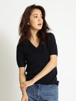 VネックニットＴシャツ/OFFWHITE