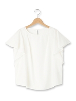 ラッフルフリルサテンブラウス/ホワイト(002)