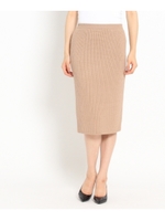 リブニットタイトスカート/ベージュ(052)