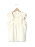 タックネックジョーゼットシャツ/オフホワイト(003)