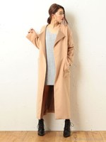 ダブルフェイスライクガウンコート/グレー