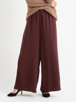 ベネシャンギャザーワイドパンツ/ブラック