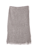 裾レースリブタイトスカート/ホワイト(030)