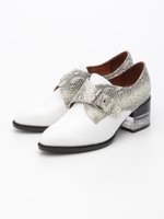 【JEFFREY CAMPBELL】マニッシュシューズ/ホワイト/グレー