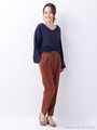 【売り切れ次第終了】ベルト付テーパードパンツ/インディゴ